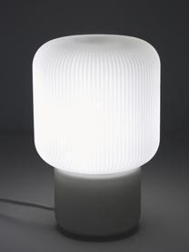 Petite lampe à poser en verre Marlon, Blanc, Ø 15 x haut. 23 cm