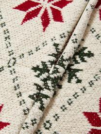 Copricuscino in maglia con motivo natalizio Starry, 100% cotone, Verde, rosso, bianco, Larg. 50 x Lung. 50 cm