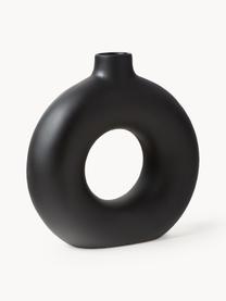 Vase design Livo, haut. 31 cm, Grès cérame, Noir, Ø 5 x haut. 31 cm