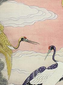 Samt-Kissen Storcks mit Print, mit Inlett, Polyestersamt, Mehrfarbig, 45 x 45 cm