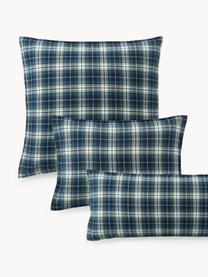 Geruite flanellen kussensloop Macy, Weeftechniek: flanel, Donkerblauw, B 60 x L 70 cm