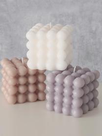 Set de velas Bubble, 3 uds., Cera, Lila, rosa, blanco, Ø 8 x Al 8 cm