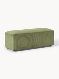 Pouf XL en velours côtelé Melva, larg. 116 x prof. 42 cm, Velours côtelé vert olive, larg. 116 x prof. 42 cm