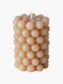 Komplet świec pieńkowych z wosku Pearls, 3 elem., W 10 cm, Wosk, Złamana biel, czarny, beżowy, Ø 7 x 10 cm