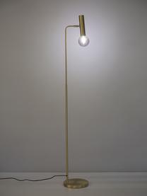 Leeslamp Wilson met glazen lampenkap, Lampenkap: glas, metaal, Lampvoet: vermessingd metaal, Messingkleurig, B 28 cm x H 151 cm