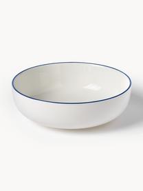 Sada porcelánového nádobí Facile, pro 6 osob (18 dílů), Vysoce kvalitní tvrdý porcelán (cca 50 % kaolinu, 25 % křemene a 25 % živce), Tlumeně bílá s tmavě modrým okrajem, Pro 6 osoby (18 dílů)