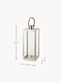 Laterne Trevas, Gestell: Metall, beschichtet, Silberfarben, Transparent, B 21 x H 53 cm