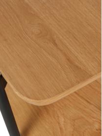 Tavolino da salotto con finitura in legno di quercia Easy, Gambe: metallo rivestito, Nero, marrone, Larg. 120 x Alt. 37 cm