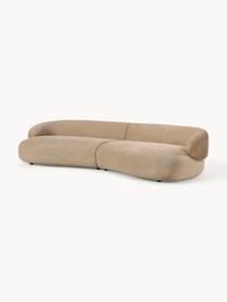 Sofa Alba (4-osobowa), Tapicerka: 97% poliester, 3% nylon D, Stelaż: lite drewno świerkowe, sk, Nogi: tworzywo sztuczne Ten pro, Beżowa tkanina, S 326 x G 112 cm