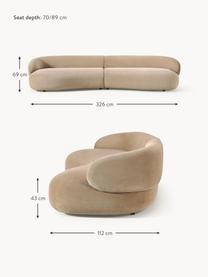 Sofa Alba (4-Sitzer), Bezug: 97 % Polyester, 3 % Nylon, Gestell: Massives Fichtenholz, Bir, Webstoff Beige, B 326 x T 112 cm