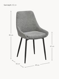 Čalouněné židle Sierra, 2 ks, Šedá, černá, Š 49 cm, H 55 cm