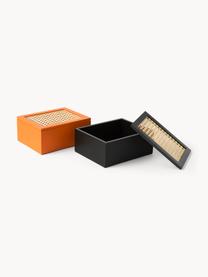 Aufbewahrungsbox Carina mit Wiener Geflecht, Box: Mitteldichte Holzfaserpla, Deckel: Mitteldichte Holzfaserpla, Orange, B 23 x H 10 cm