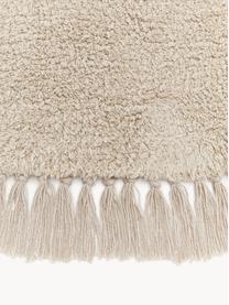 Tapis rond en coton tufté main Daya, Beige clair, Ø 110 cm (taille S)