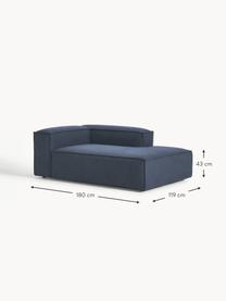 Modulo angolare Lennon, Rivestimento: 100% poliestere Con 115.0, Struttura: legno di pino massiccio, , Piedini: plastica Questo prodotto , Tessuto blu scuro, Larg. 119 x Prof. 180 cm, chaise-longue a destra