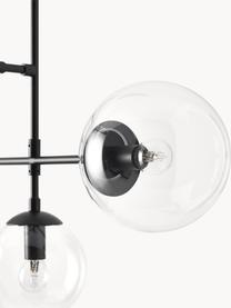 Grote hanglamp Cassia, Zwart, transparant, Ø 15 x H 150 cm