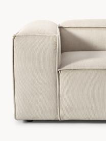 Modulares Sofa Lennon (4-Sitzer) aus Cord, Bezug: Cord (92 % Polyester, 8 %, Gestell: Massives Kiefernholz, Spe, Füße: Kunststoff Dieses Produkt, Cord Hellbeige, B 327 x T 119 cm