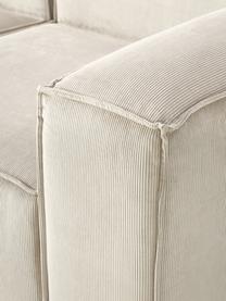 Modulaire bank Lennon (4-zits) van corduroy, Bekleding: corduroy (92% polyester, , Frame: massief grenenhout, multi, Poten: kunststof Dit product is , Corduroy lichtbeige, B 327 x H 119 cm