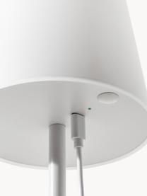 Dimmbare Tischlampe Fausta mit USB-Anschluss, Lampenschirm: Kunststoff, Weiss, Ø 13 x H 37 cm