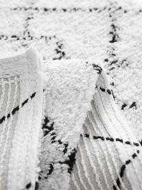 Tappeto bagno nero/bianco Paola, 100% cotone, Bianco, nero, Larg. 50 x Lung. 80 cm