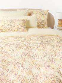 Funda de almohada de percal de algodón Kiki, Amarillo claro, amarillo, tonos de lila, An 45 x L 110 cm