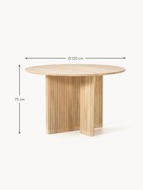 Table ronde en chêne Jolka, Ø 120 cm, Chêne laqué, Ø 120 cm