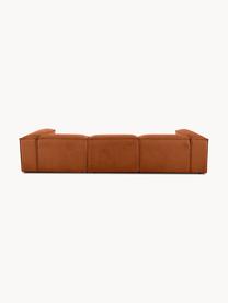 Modulares Sofa Lennon (4-Sitzer) mit Hocker, Bezug: 100 % Polyester Der strap, Gestell: Massives Kiefernholz, Spe, Webstoff Terrakotta, B 327 x T 207 cm