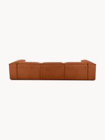 Modulaire bank Lennon (4-zits) met kruk, Bekleding: 100% polyester De slijtva, Frame: massief grenenhout, multi, Poten: kunststof Dit product is , Geweven stof terracotta, B 327 x D 207 cm