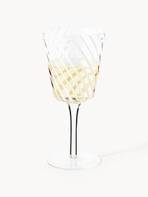 Copas de vino artesanales Carson, 4 uds., Vidrio sódico-cálcico, Transparente, blanco, Ø 9 x Al 19 cm, 300 ml