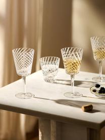 Ručně vyrobené sklenice na víno Carson, 4 ks, Sklo, Transparentní, bílá, Ø 9 cm, V 19 cm, 300 ml