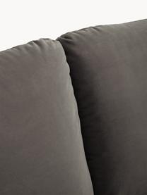 Samt-Ecksofa Moby, Bezug: Samt (Hochwertiger Polyes, Gestell: Massives Kiefernholz, Beine: Metall, pulverbeschichtet, Samt Taupe, B 280 x T 160 cm, Eckteil links