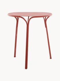 Table de jardin ronde Hiray, Ø 65 cm, Acier galvanisé, laqué, Rouge, Ø 65 x haut. 72 cm