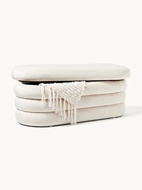 Samt-Polsterbank Alto mit Stauraum, Bezug: Samt (100 % Polyester) De, Gestell: Kiefernholz, Sperrholz Di, Samt Off White, B 113 x T 46 cm