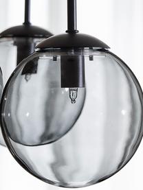 Závesná lampa z dymového skla Edie, Tmavosivá, priehľadná, čierna, Š 30 x H 30 cm