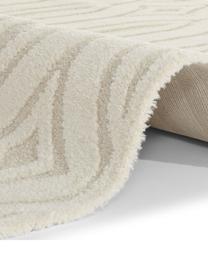 Rechteckiger Kurzflor-Teppich Lantian mit Hoch-Tief-Effekt in Cremeweiß/Beige, 40% Polyester, 60% Polypropylen, Cremeweiß, Beige, B 160 x L 230 cm (Größe M)