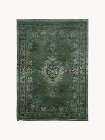 Tapis en chenille Medaillon, Fil de chenille (100 % coton), Vert foncé, larg. 80 x long. 150 cm (taille XS)