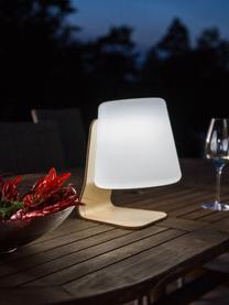 Mobile LED-Aussenleuchte Table, Lampenschirm: Kunststoff, Weiss, Hellbraun, 22 x 29 cm