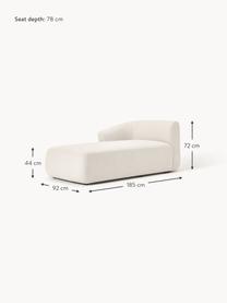 Modulo angolare Sofia, Rivestimento: 100% polipropilene Il riv, Struttura: legno di abete, truciolat, Piedini: plastica Il materiale uti, Tessuto bianco crema, Larg. 185 x Prof. 92 cm, chaise longue a destra