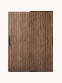 Armario modular Simone, 2 puertas correderas (150 cm), diferentes variantes, Estructura: tablero aglomerado revest, Aspecto madera de nogal, negro, Interior Classic (An 150 x Al 200 cm)