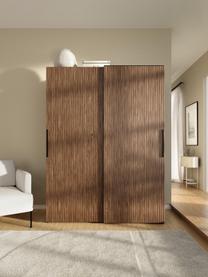 Armario modular Simone, 2 puertas correderas (150 cm), diferentes variantes, Estructura: tablero aglomerado revest, Aspecto madera de nogal, negro, Interior Premium (An 150 x Al 236 cm)