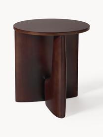 Mesa auxiliar redonda de madera Miya, Madera de álamo pintada marrón oscuro, Ø 53 x Al 55 cm