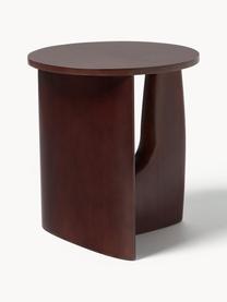 Tavolino rotondo in legno Miya, Legno di pioppo laccato marrone scuro, Ø 53 x Alt. 55 cm