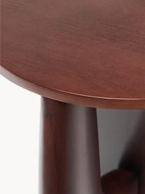 Okrúhly drevený odkladací stolík Miya, Topoľové drevo, tmavohnedá lakované, Ø 53 x V 55 cm