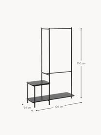 Otwarta szafa Galatia, Stelaż: stal malowana proszkowo, Czarny, S 100 x W 150 cm