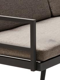 Sofa ogrodowa modułowa Rio, Stelaż: aluminium malowane proszk, Brązowy, antracytowy, S 283 x W 80 cm