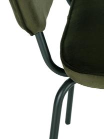 Samt-Polsterstühle Jasper, 2 Stück, Bezug: Samt (Hochwertiger Polyes, Beine: Metall, pulverbeschichtet, Dunkelgrün, B 49 x T 57 cm