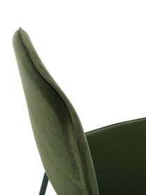 Sedia imbottita in velluto Jasper 2 pz, Rivestimento: velluto (copertura in pol, Gambe: metallo verniciato a polv, Verde scuro, Larg. 49 x Prof. 57 cm