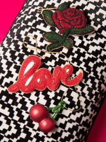 Kerstboomhanger Love B 16 cm, Rood, goudkleurig, B 16 x H 8 cm