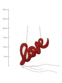 Kerstboomhanger Love B 16 cm, Rood, goudkleurig, B 16 x H 8 cm