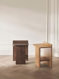 Tavolino in legno di quercia Ismo, Legno di quercia, Legno di quercia laccato scuro, Larg. 40 x Alt. 56 cm