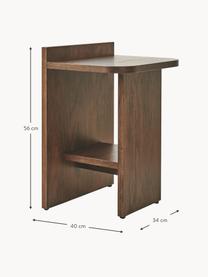Odkladací stolík z dubového dreva Ismo, Dubové drevo, Dubové drevo, s tmavým lakom, Š 40 x V 56 cm